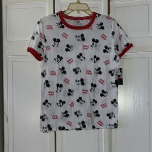 Mickey Mouse  T-Shirt - White and Red and Black